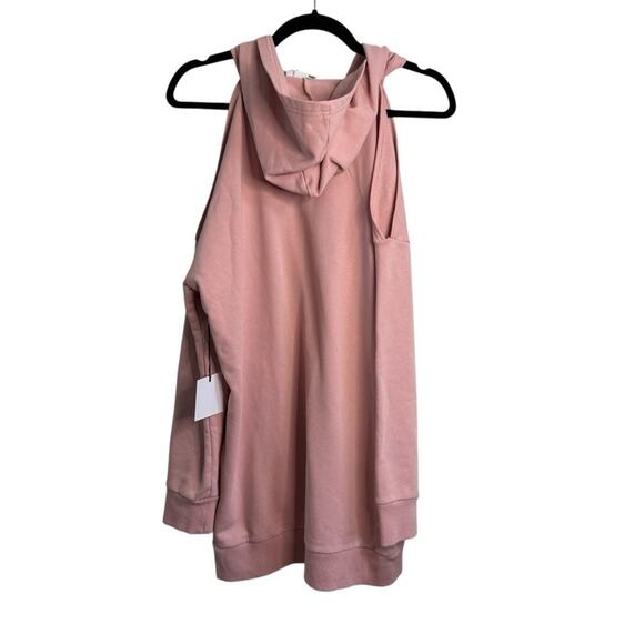 By The Way Delia Rose Pink Cold Shoulder Sweatshirt Hoodie Dress NWT - Picture 7 of 11